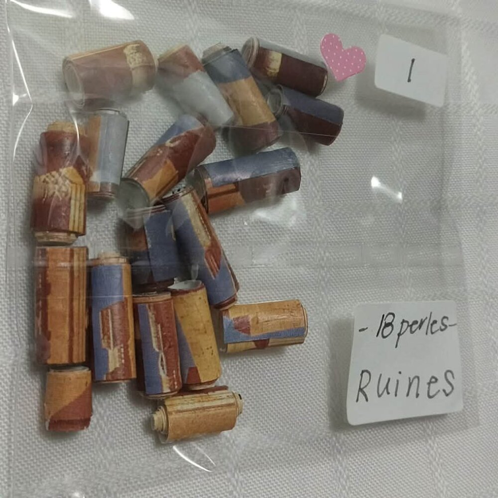 One-of-a-kind handmade/hand rolled paper beads/jewelry making/craft supplies/DIY